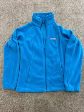 Columbia Bright Aqua Zip-Up Fleece Jacket